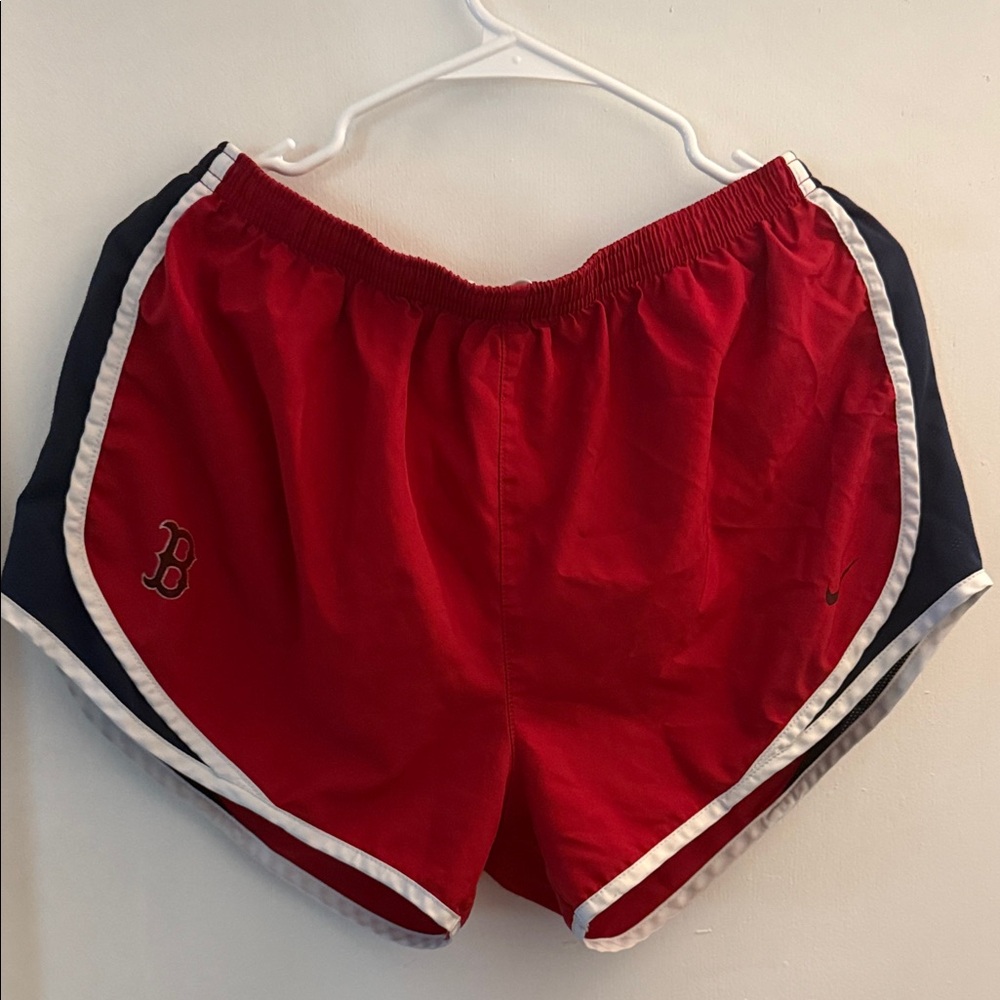 Nike Women's Red and Navy Athletic Shorts